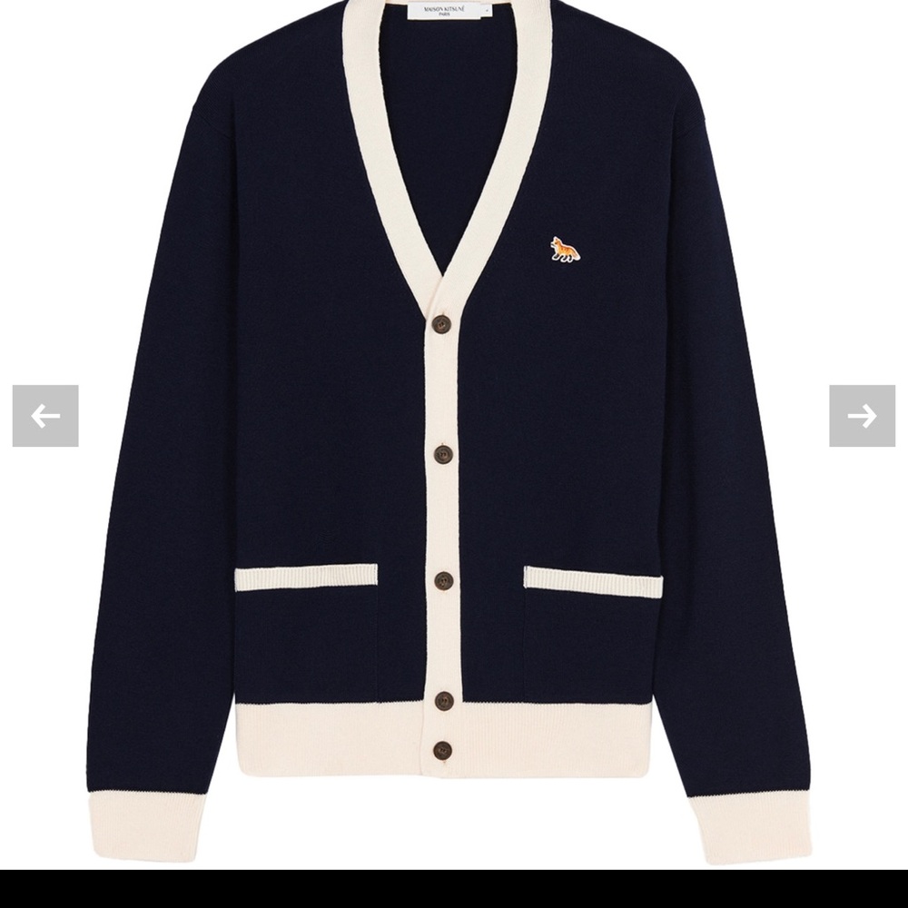 Maison Kitsune baby fox wool cardigan